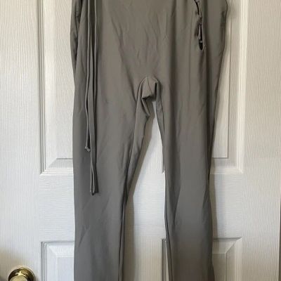 Skims Leggings Women 2X Chrome Athleisure Lace Up Elastic Waist Pull On Cutouts